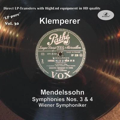 Vienna Symphony OrchestraMENDELSSOHN, Felix: Symphonies Nos. 3, "Scottish" and 4, "Italian" (Vienna Symphony, Klemperer) (1951)