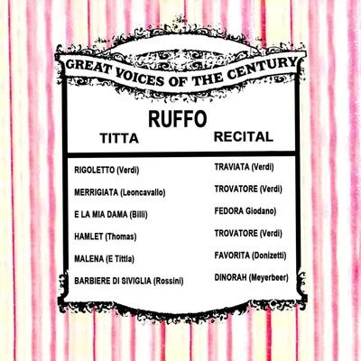 Italian Festival Symphony OrchestraGreat Voices of the Century: Titta Ruffo