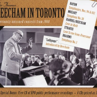 Thomas Beecham/Jascha Heifetz/Orchestre philharmonique royalOrchestral Music - HAYDN, F.MOZART, W.A.HANDEL, G.F.STRAUSS, R.BRAHMS, J.SUPPE, F. vonMASSENET, J. (Beecham in Toronto) (1958-1960)