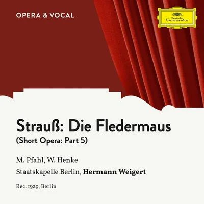 Waldemar Henke/Vera Schwarz/Lizzi Waldmüller/Maria Reining/Gustaf Gründgens/Hans Holt/Marcel Wittrisch/Richard Tauber/Unknown Artist/Kurt GerronStrauss: Die Fledermaus: Part 5