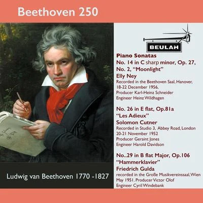 Elly NeyBeethoven 250 Piano Sonatas Nos. 14,26 and 29